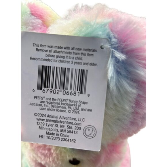 Peeps Easter Tie Dye Bunny 14” Plush Pastel Just Born Animal Adventure - Picture 9 of 11